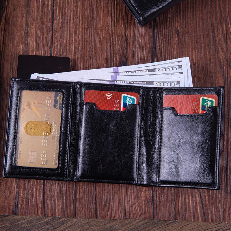 Men's RFID Aluminum Pop-Up Card Holder Wallet with Multi-Card Slots