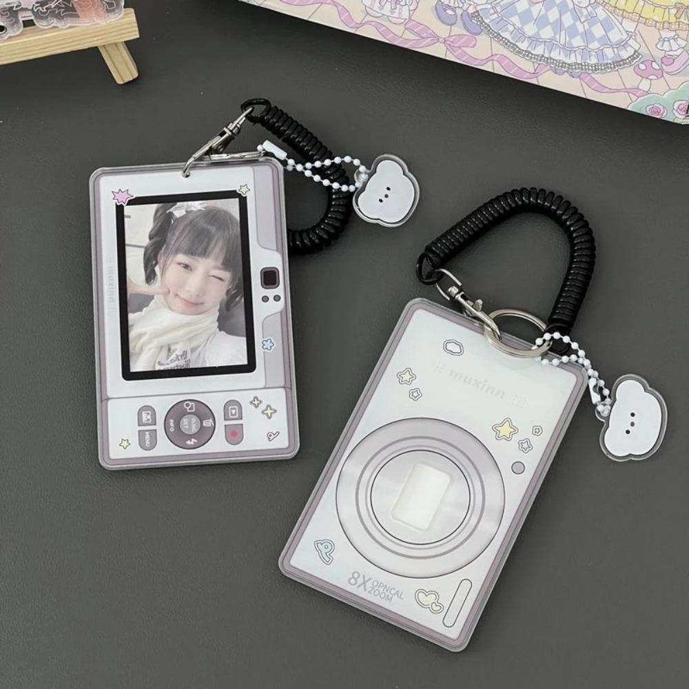 Cute 3 Inch Photocard Holder Acrylic Kpop Photo Card Case Mobile Phone/camera Shape Bag Pendant