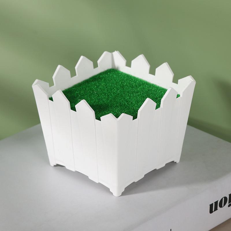 Simulation Ceramic Oval And Square Plastic Flower Pots For Small Foliage And Desktop Decor