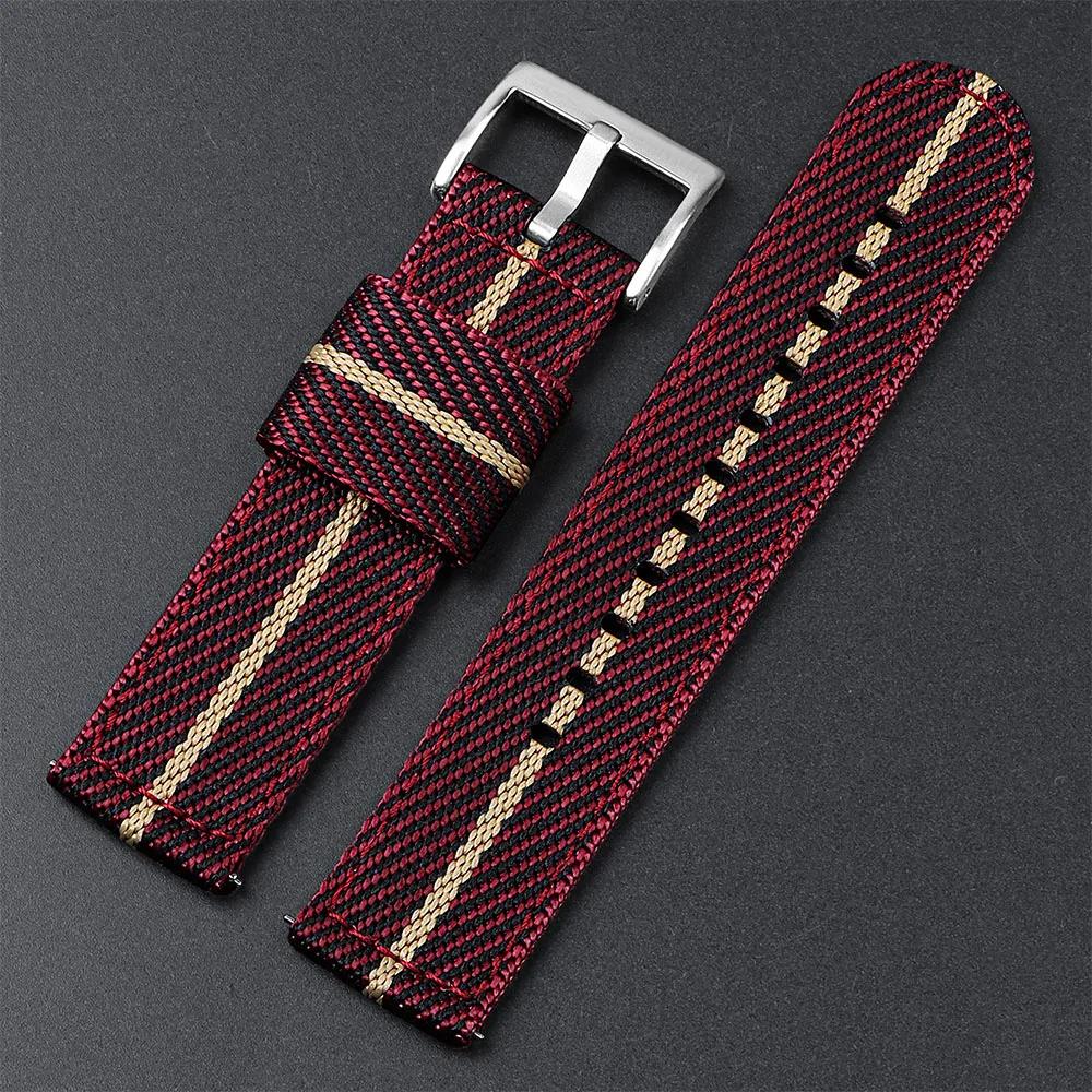 20mm 22mm Nylonowy Pasek do Zegarka Premium Gładki Miękki Nylon Sportowe Paski Zamienne Szybkozłącze Uniwersalna Płócienna Bransoleta Pasek do Zegarka