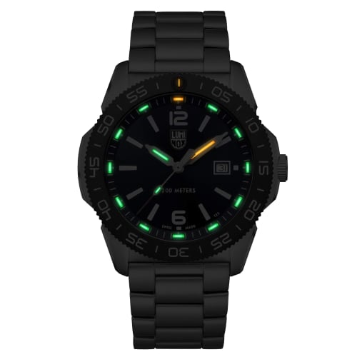 Luminox Men's Navy Seal Pacific Diver 3120 Series Silver Stainless Steel Oyster Band Blue Dial Quartz Analog Watch