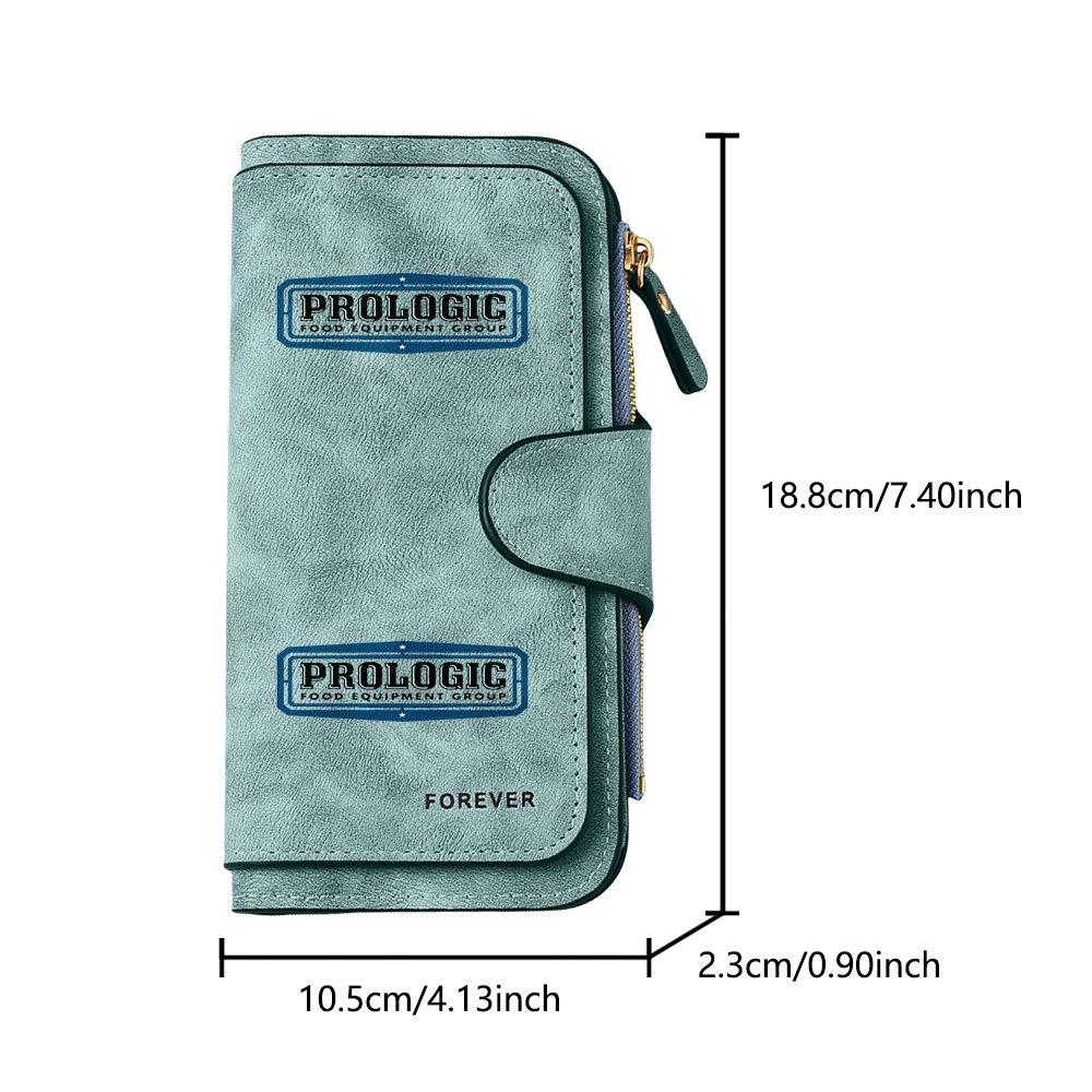 Prologic long zipper wallet, large-capacity card holder, unisex clutch bag, stylish zippered coin purse, suitable for daily use, a great gift for