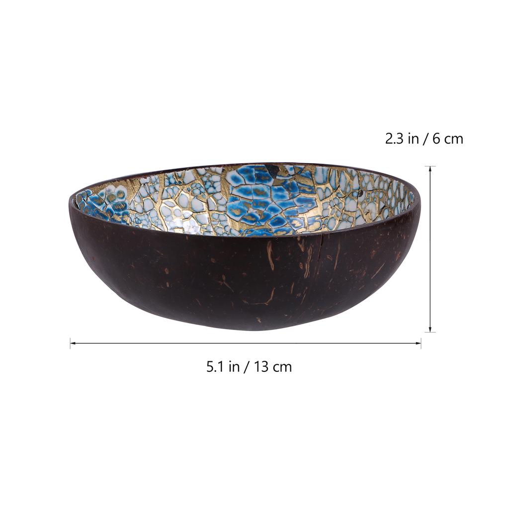 2 Pcs Coconut Shell Bowl Candy Containers Home Key Desktop Adorn Storage Ornament Salad Decoration Wooden