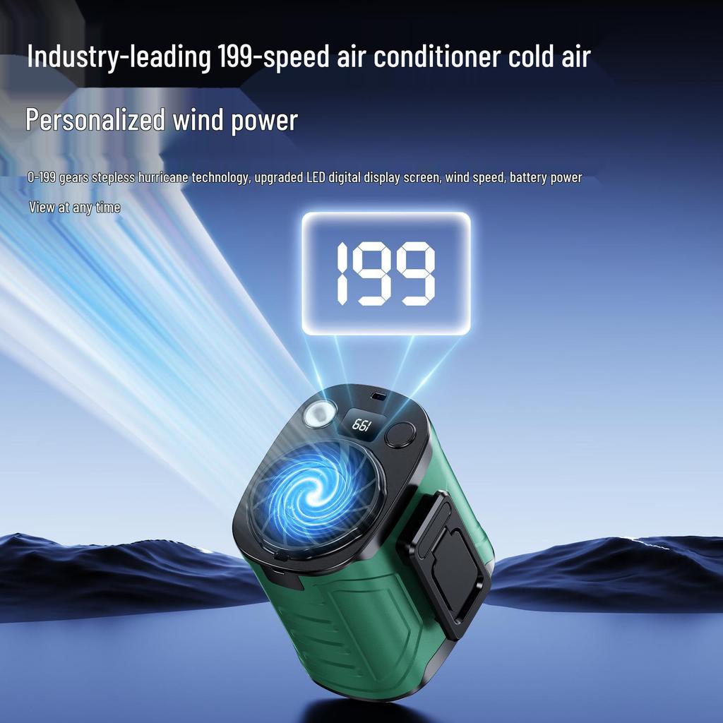 Portable USB Rechargeable Waist Fan for Outdoor Workers, Clip-On Design for Summer Cooling