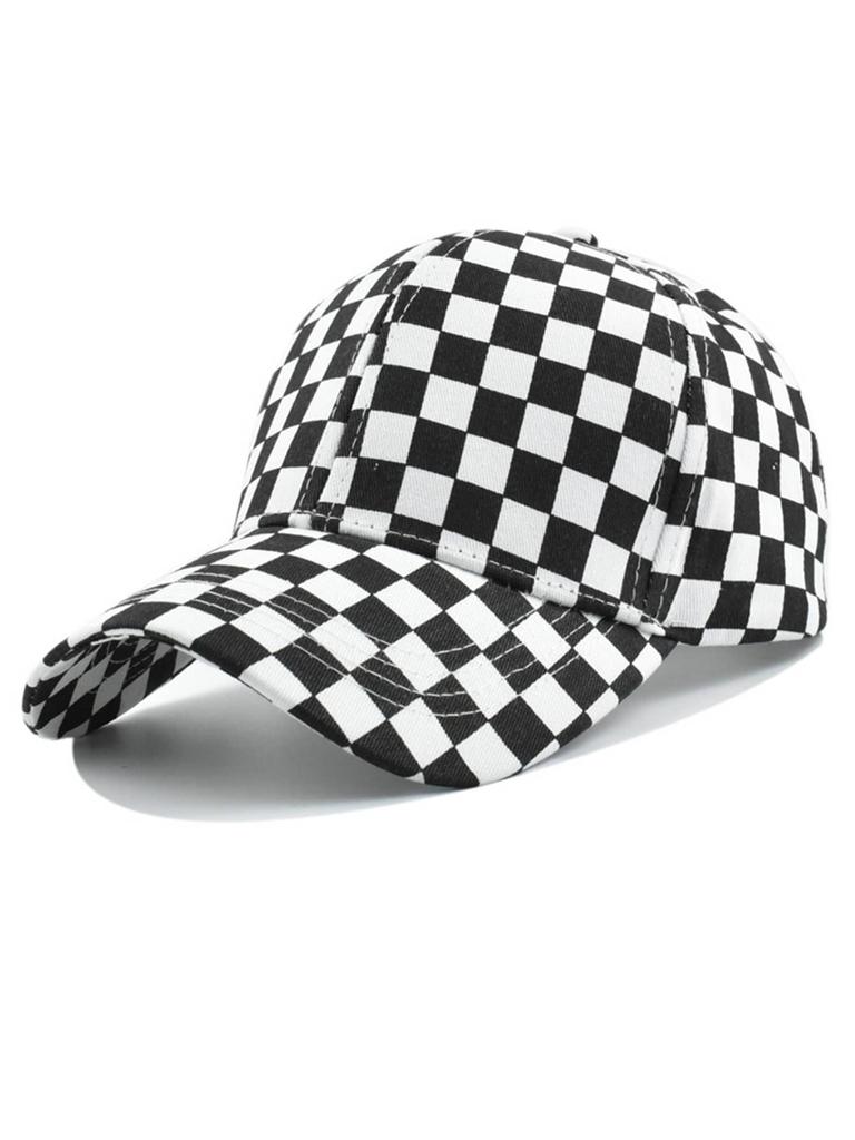 Unisex Karierte Baseballkappe Lässige Outdoor-Sonnenkappe