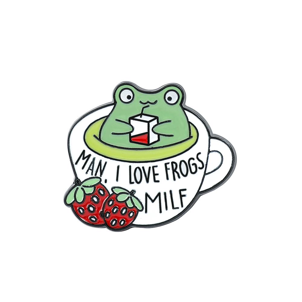 Funny Frog Brooch Charms for Accessories Men Lapel Pins Women Badge Boy Girl Bag Decorations Buckle Accessories Gifts
