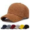 Corduroy Baseball Cap Men's and Women's Autumn and Winter New Solid Color Cap Thermal Visor Fashionable Simple Hat