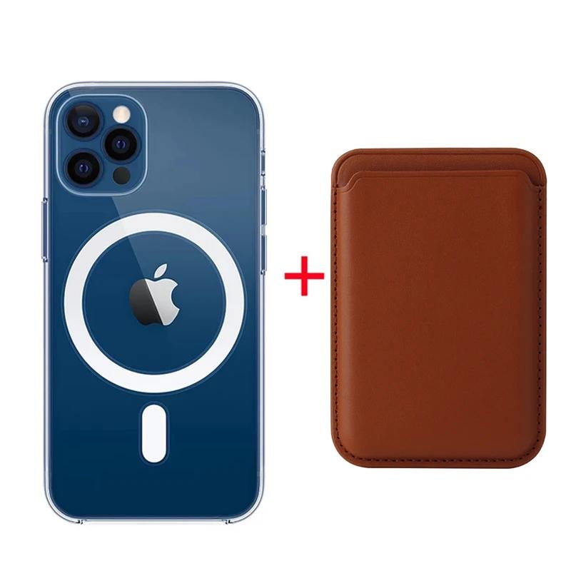 Strong Magnetic Card Holder Wallet Macsafe Case For For Iphone 16 1 14 13 12 Mini 11 Pro Max 7 8 X XS Mag Safe Clear Cover