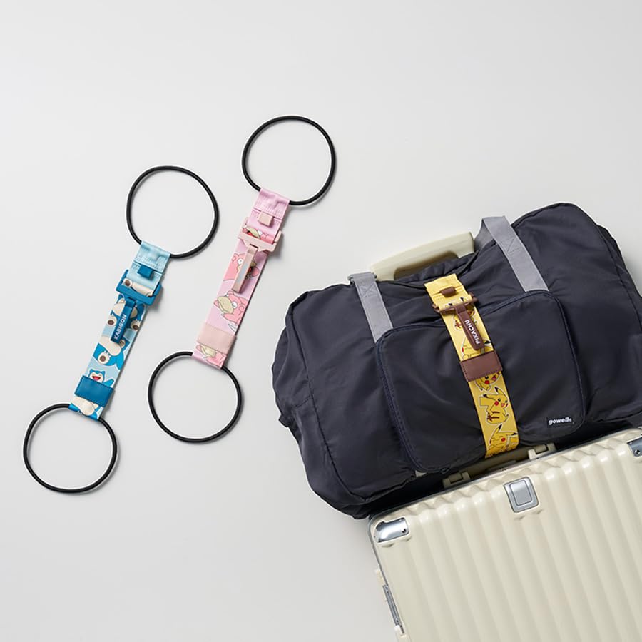 Bag Fastening Strap Gowell Bag Fastening Secures and Organizes Convenient Travel Travel Accessories Pokémon (Slowpoke) Pokémon Strap, Luggage, Item,
