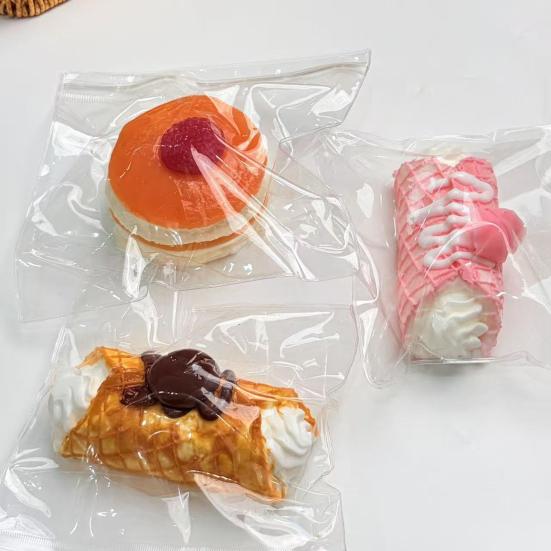 Simulated Strawberry Cake Squeeze Toy Anxiety Relieving Fruit Chocolate Wafer Roll Sensory Toy Soft Stretchy Dessert Focus Aid Relaxation Tools