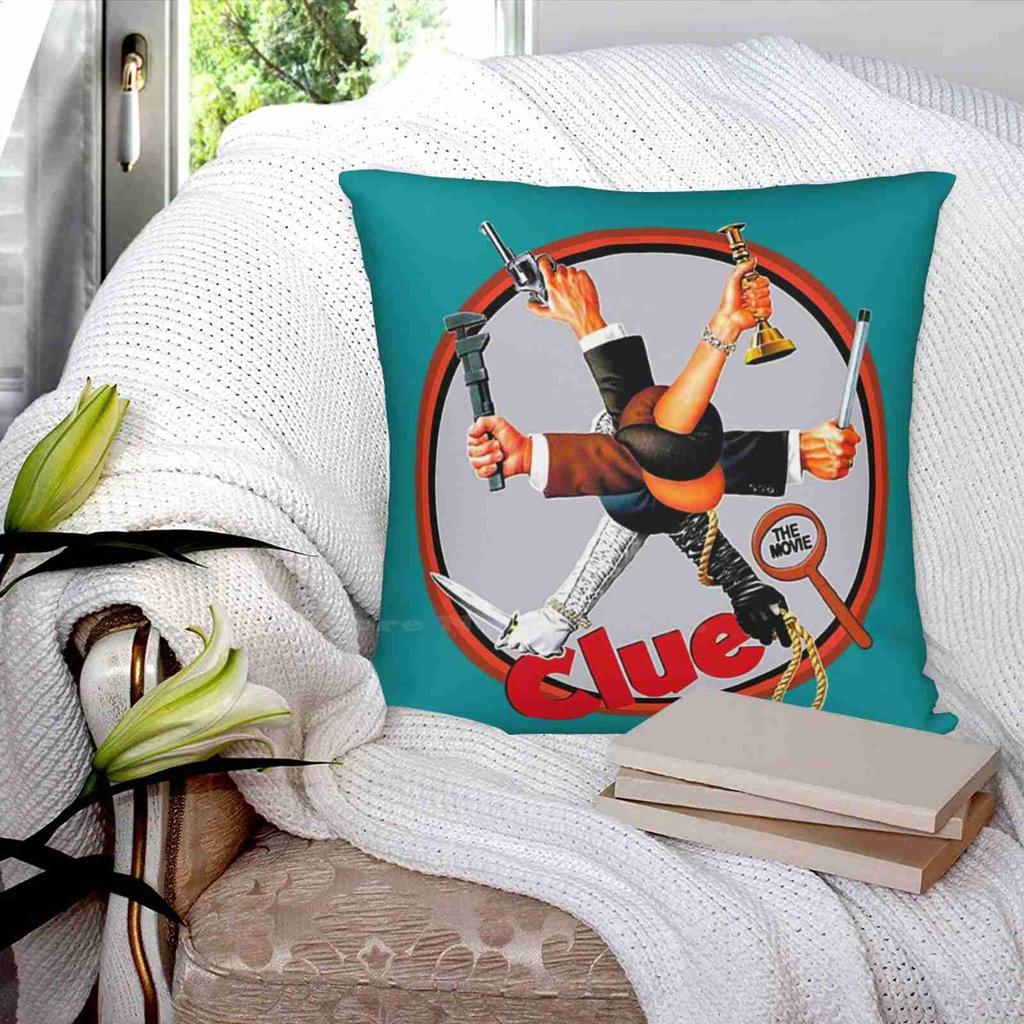 Clue The Movie 1985 Pillow Cover Hug Pillowcase Board Game Cluedo Murder Mystery Retro Clue Movie Comedy White Tim Curry