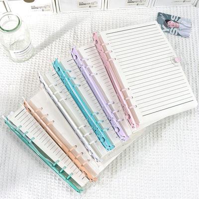 Korean Style Glittery PVC A5/A6 Notebook Binder with Soft Shell & Six-Hole Metal Clips