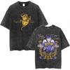 Neues Anime JoJo Bizarre Adventure Vintage Gewaschenes T-Shirt Diavolo Doppio Manga T-Shirts Herren Damen Baumwolle Übergroße T-Shirts