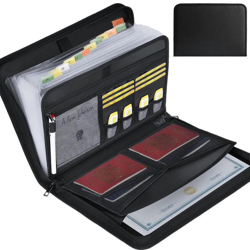 Accordion File Organizer with Labels - Portable Expanding Folder for Business Use