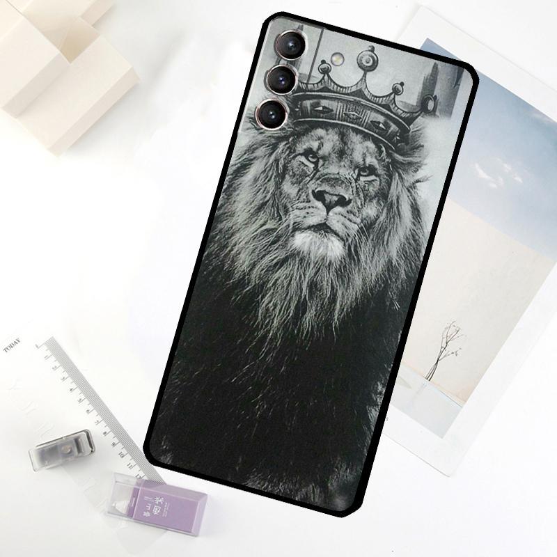 Lion Animal Phone Case For Samsung Galaxy S24 FE S23 Ultra S21 S22 S25 S26 Ultra S10 Plus S20 FE Cover