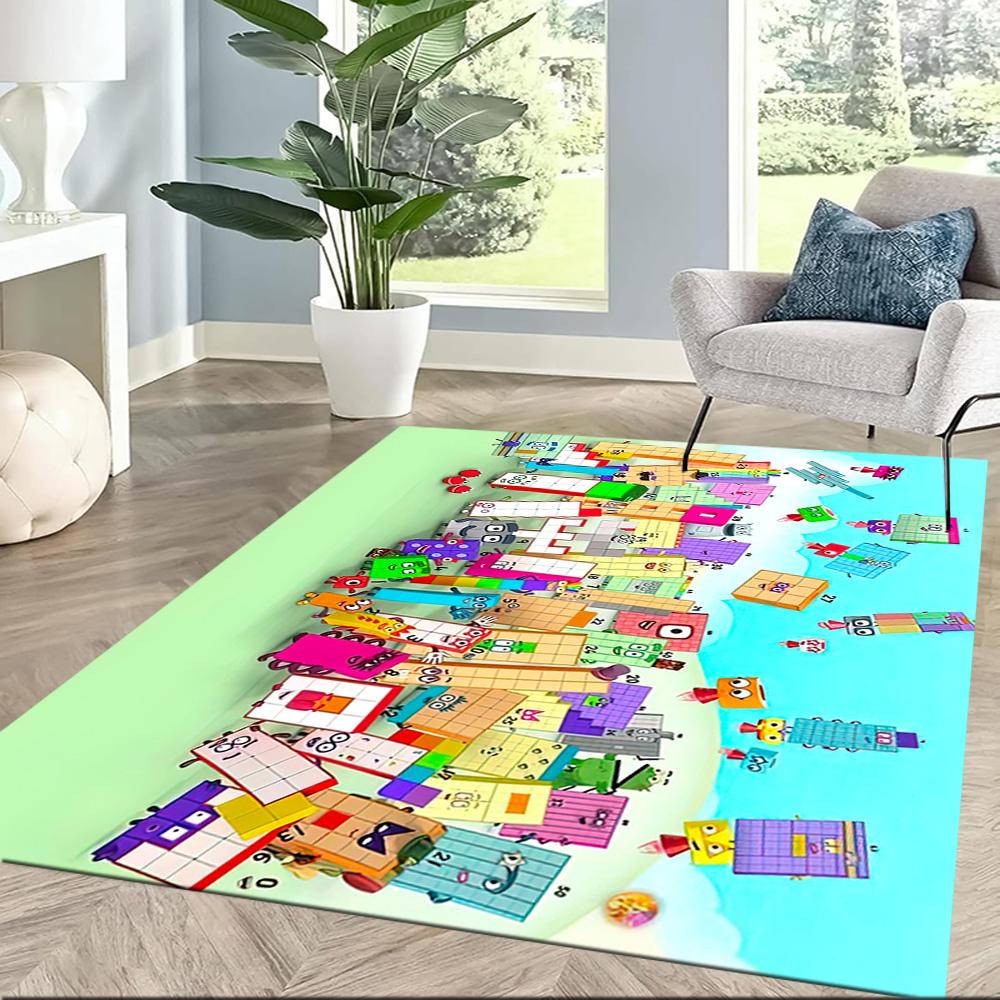 Numberblocks Area Rug Perfect for Entryway Outdoor Playrooms Foyer Anti-slip Rug Anime Office Decor Best for Christmas