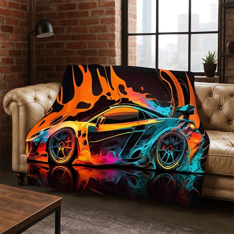 Future concept sports car Moto Racing Flannel Blanket Soft Warm Throw Blanket for Bedroom Living Room Bed Travel Camping Picnic