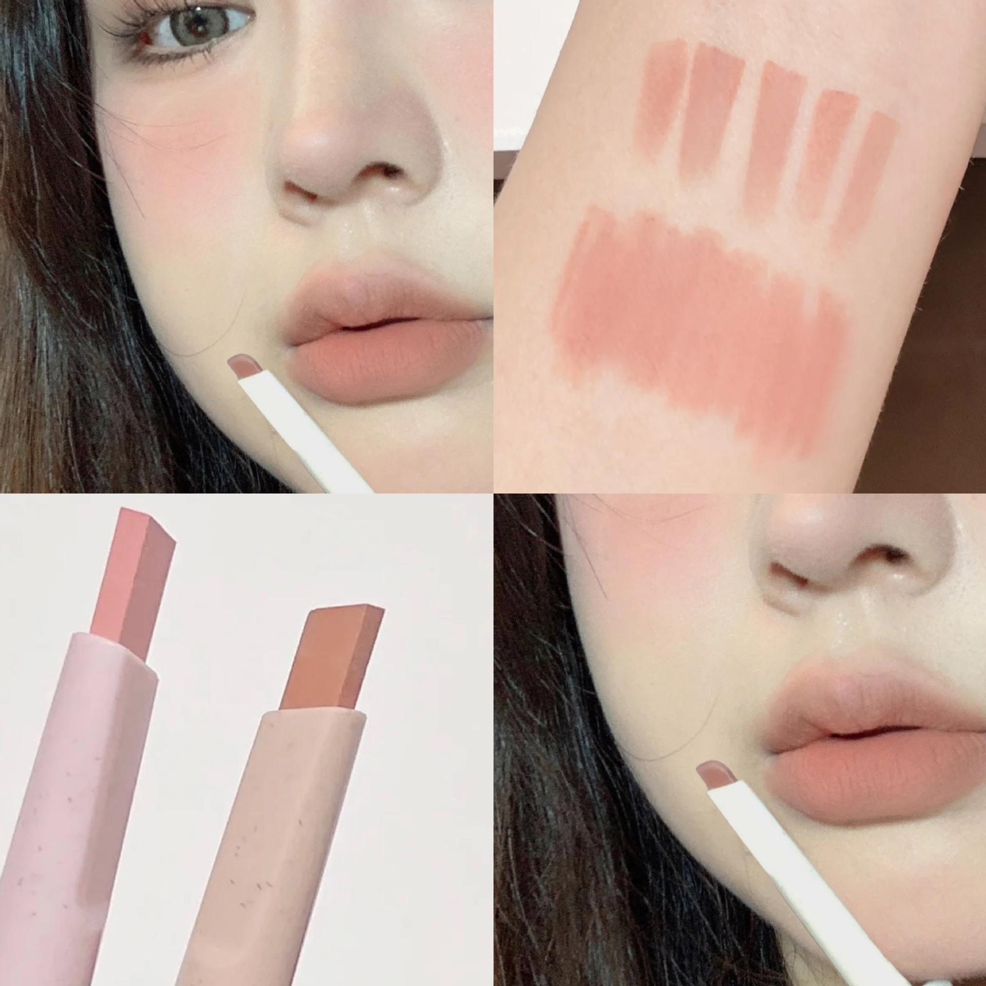 

Нежный и мягкий матовый карандаш для губ подчеркивает форму губ, стойкий и невыцветающий карандаш телесного розового цвета.