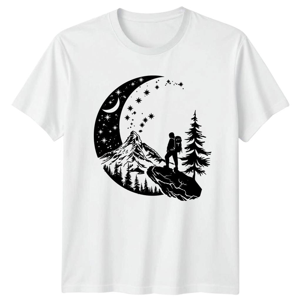 Mountain Hiker Under Stars Camping TShirt Hiking Camping Adventure Nature
