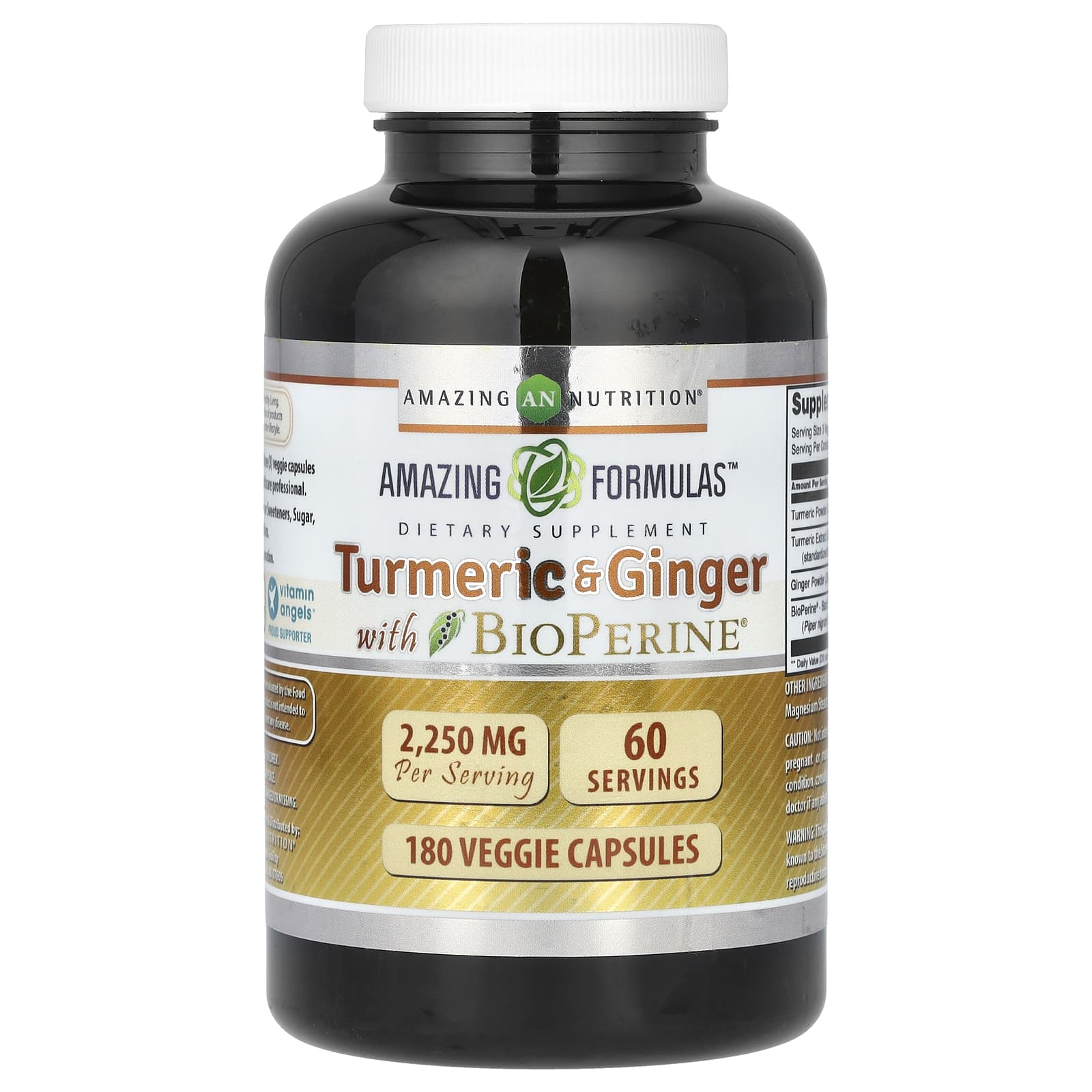

With Turmeric & Ginger Bioperine, 180 Veggie Capsules