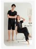 Men's Ice Silk Short Sleeve Pajama Set with Round Neck, Ribbed Shorts, and Versatile T-shirt for Indoors and Outdoors
