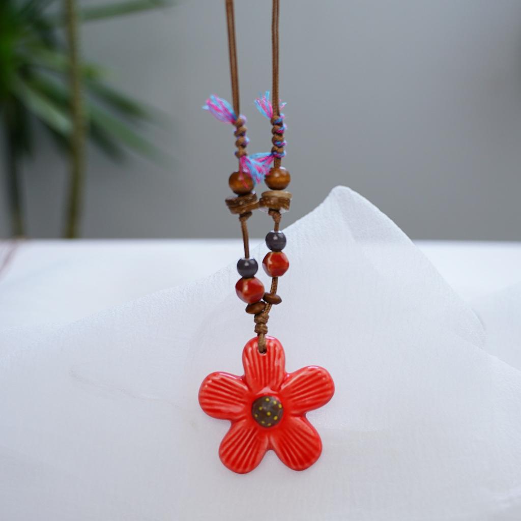 Hot-selling ceramic mushroom necklace accessories niche design necklace high sense