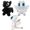 Dynamic Night Fury And Light Fury Plush Toys For Dragon Lovers Black And White Dragon Dolls