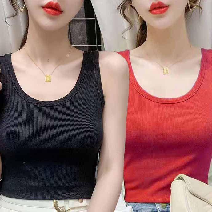 Simple and Chic Women's Plus Size Slim Fit Solid Color Tank Top for Spring and Summer - Wear As a Base or Outer Layer, Threaded Spaghetti Straps
