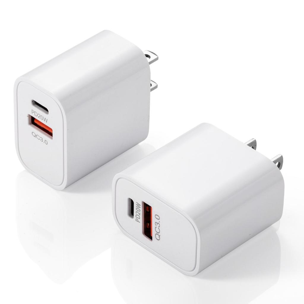 PD20W Dual Port Charger A+C, US Standard, FCC Certified, Fast Charging for iPhone & Huawei