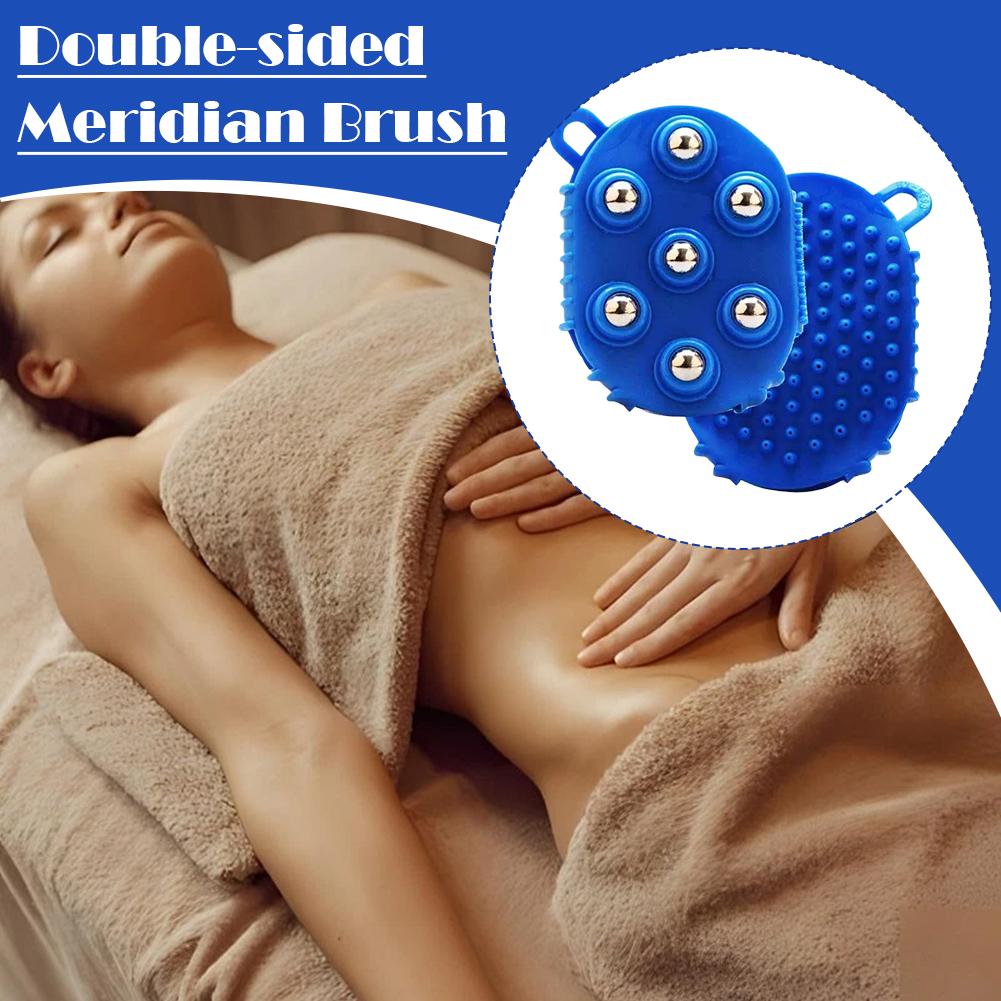 Double Sided Massage Glove 7 Bead Head Steel Ball Brush Ergonomic Design PP Material Full Body Scraping Shoulder Back Relief