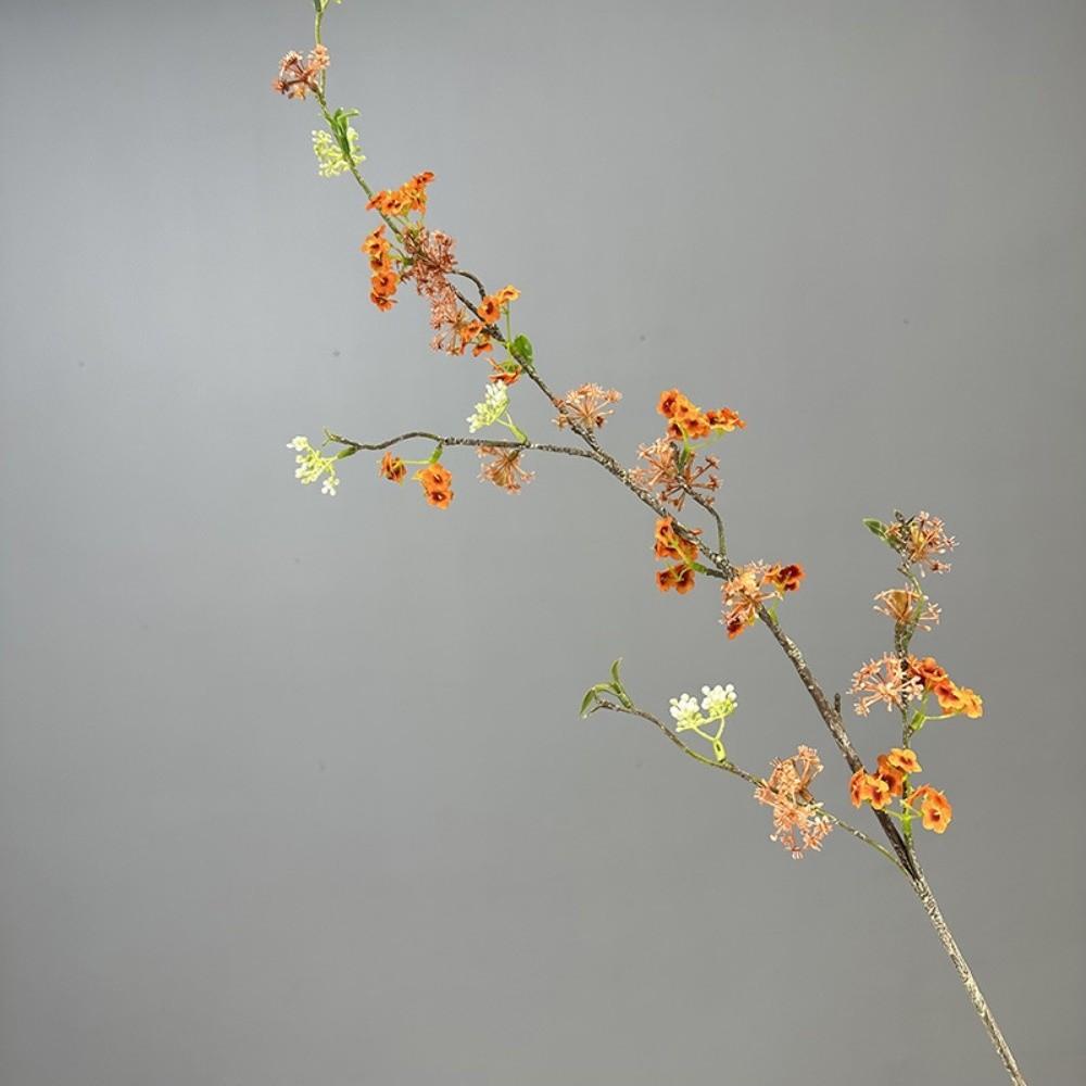 100cm Artificial Flowers Branch Decorative Faux Artificial Green Plant Silk Flowers Long Stem Fake Tree Branch Indoor Decoration оранжевый