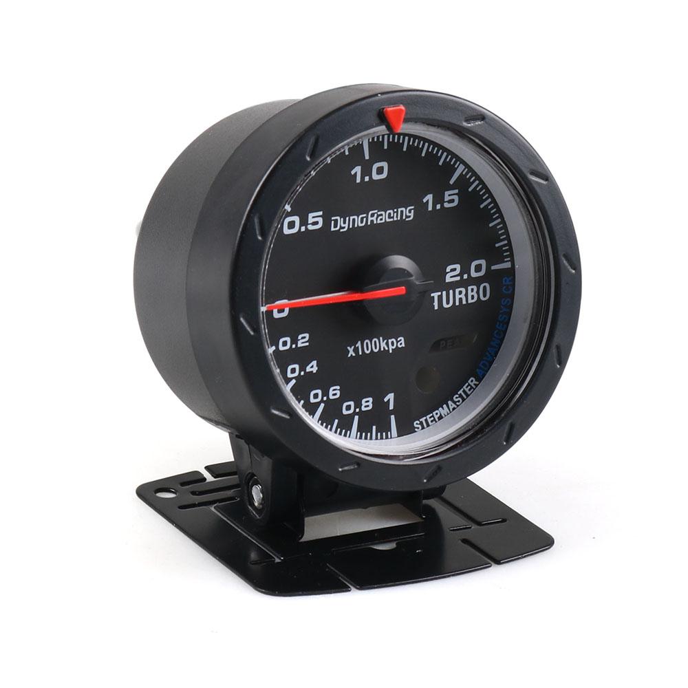 60mm Car Turbo Boost Gauge Red & White Lighting BAR Type Black Face With Sensor BX101467