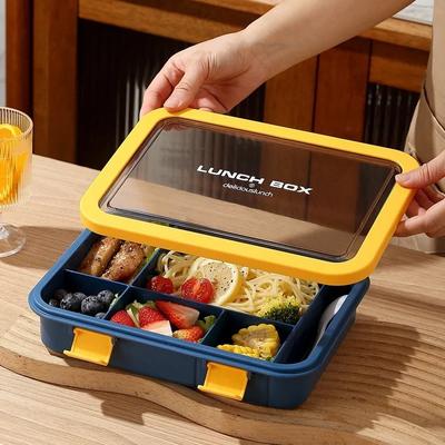 Fächer Lunchbox 1500ML Tragbare Bento Box Kinder Schüler Büro Bento Box mit Löffel Gabel Mikrowellengeeigneter Lebensmittelaufbewahrungsbehälter
