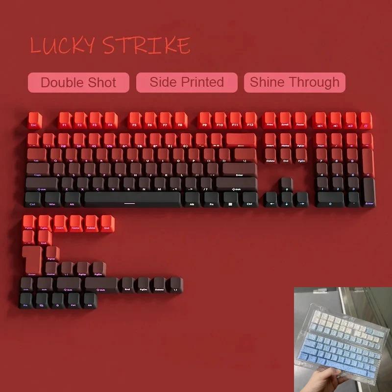 Xiaomi New 133 Keys Gradient Green Shine Through Keycaps Side Printed PBT Keycap Cherry Profile Double Shot for Mechanical Keyboards