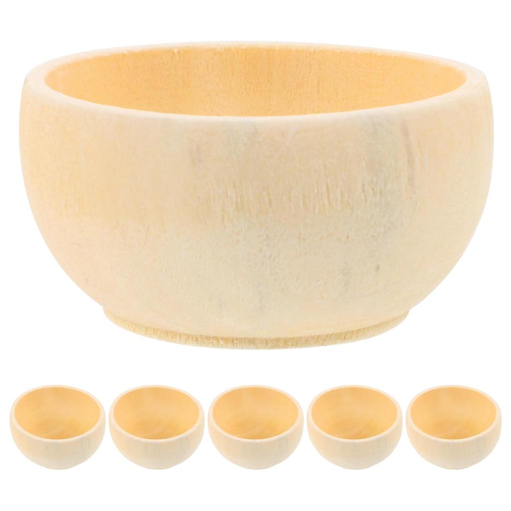 Housoutil 25 small unfinished wooden bowls unpainted solid wood crafts art craft projects fostering childrens creativity decor display