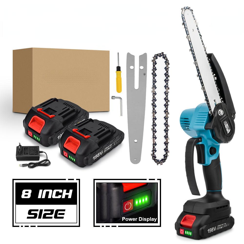 2000-3999W 8palcová ruční bezkartáčová řetězová pila pro domácnost, akumulátorová, přenosná, mini prořezávací pila, dřevoobráběcí elektrická pila, řezný nástroj