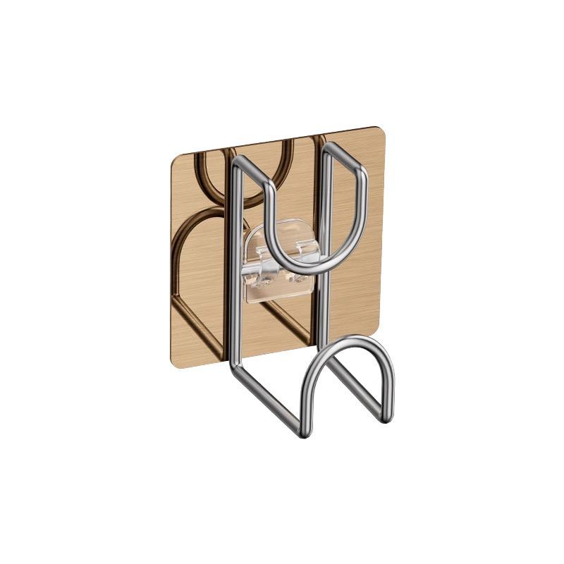 Punch-Free Bathroom Shelf with Hooks: Storage Rack for Kitchen & Bathroom Supplies.