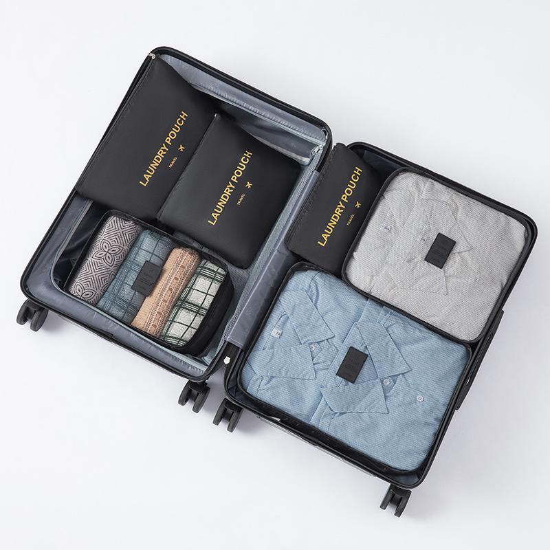

Six-Piece Waterproof Travel Storage Bag Set for Clothes and Underwear чорний
