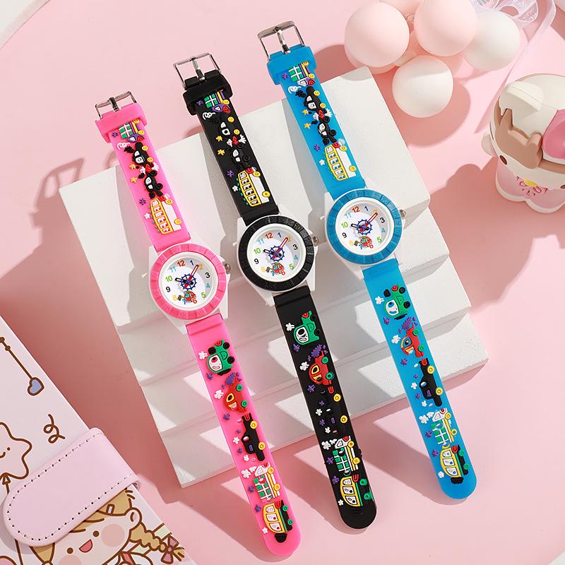 Montre Quartz Tendance à Bracelet Silicone Dessin Animé pour Enfants - Mode Décontractée pour Garçons