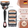 Premium German 5-Blade Manual Razor for Men – Perfect for Face and Bald Head Shaving