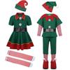 New Christmas Children's and Adult Christmas Elf Costumes, Santa Claus Green Elf Costumes, Cosplay Halloween Costume Set