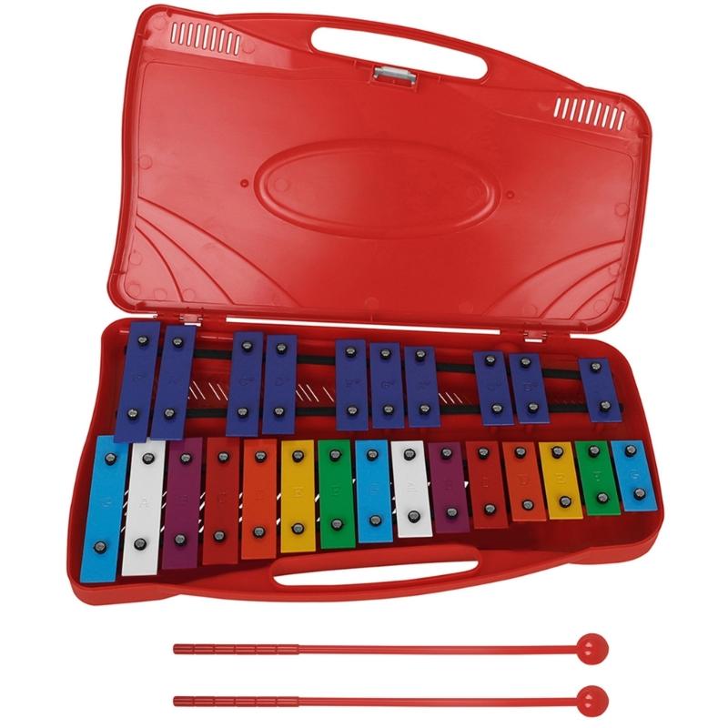 25 Notes Glockenspiel Xylophone kids Colorful Musical Toy Professional Xylophone Instrument with Box for Beginners красный