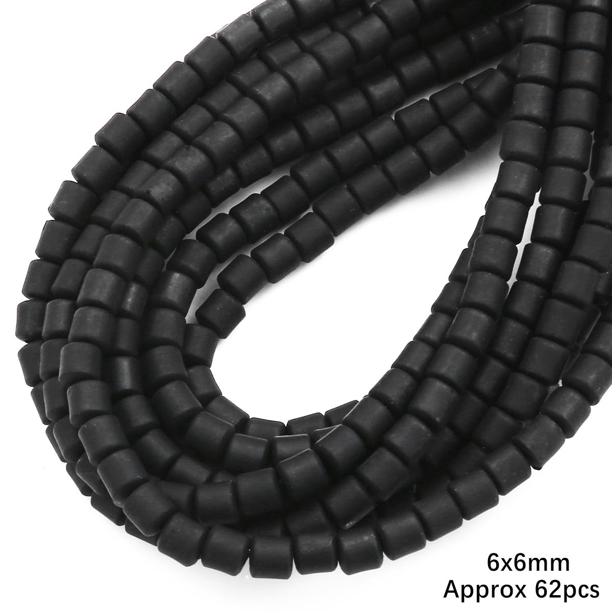 

60 шт./пакет 6x6 мм плоские круглые цилиндры из полимерной смолы, глиняные бусины, свободные проставки, бусины ручной работы для изготовления ювелирных изделий своими руками, браслеты, ожерелья, поделки 38 см/15