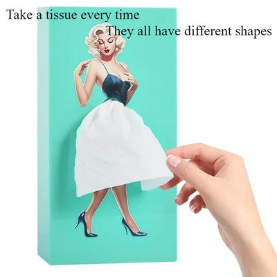 Creative Cartoon Anime Marilyn Monroe Puff Dress Girl Face Paper Box Anime Girl Paper Box Light Luxury Desktop Decoration Ornament