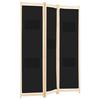 Cloison de séparation autoportante 3 panneaux noir VIDAXL