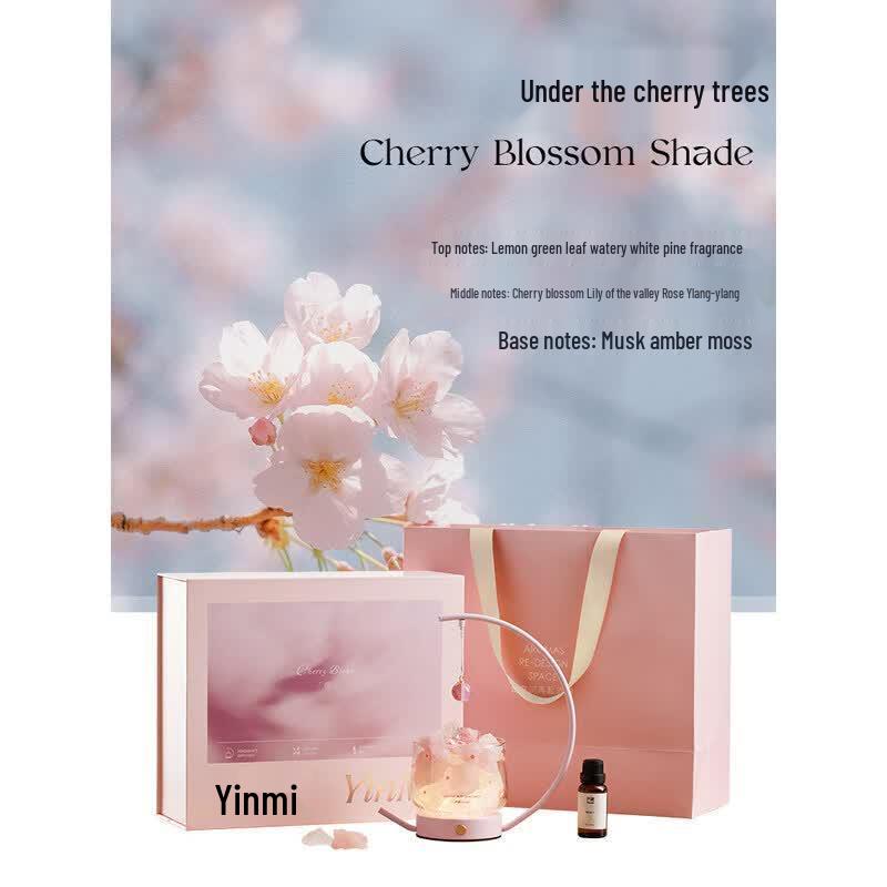 YINMI Cherry Blossom Crystal Diffuser Gift Set