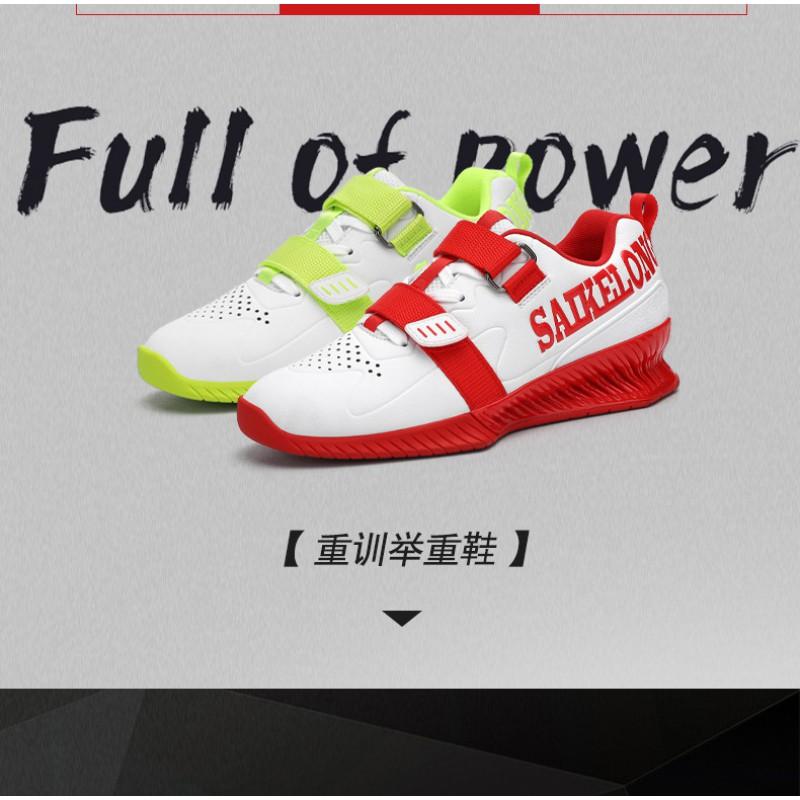 Unisex Weightlifting Shoes Squat Deadlift Training Indoor Gym Rubber Sole Anti-Slip Supportive Fitness Footwear