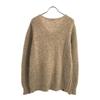 DENHAM Wool Blend Long Sleeve V Neck Sweater S Brown Knit Men's Used