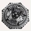Mandala, Black Cat themed Eight rib Automatic Folding Umbrella Is Suitable for Both Men and Women, Making It A Perfect Christmas and Valenti
