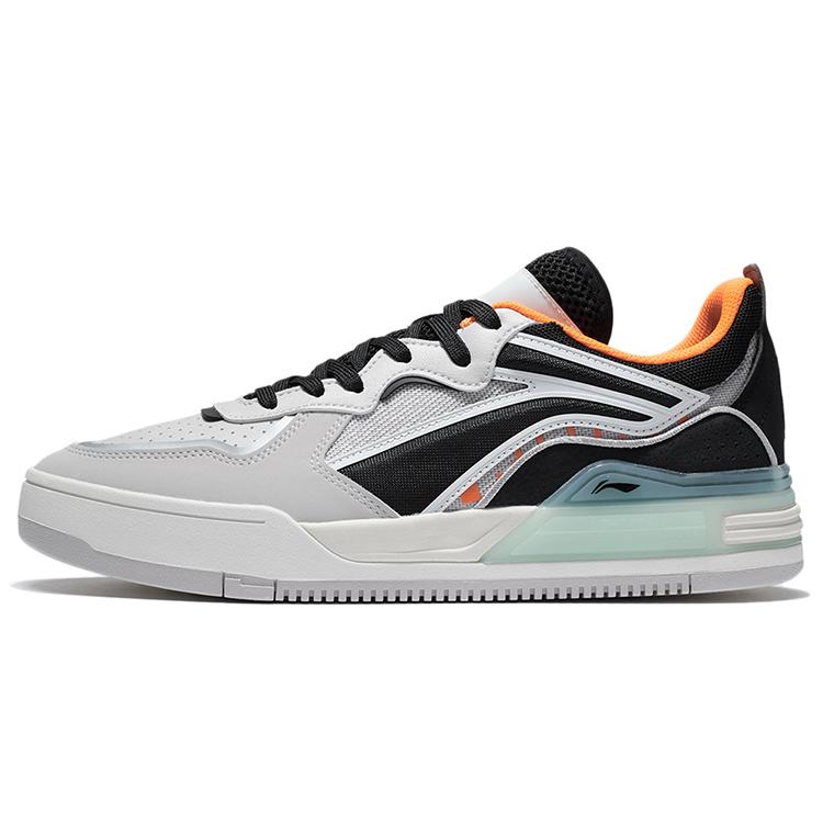 New LiNing Wave V1 Anti Slip Wear Resistant Low Top Skateboard Shoes Men's Gray Black AGCS029-2